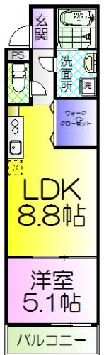 フジパレス浜寺サウスI番館(1LDK/3階)の間取り写真