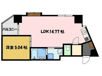 コア筑後町(1LDK/2階)の間取り写真
