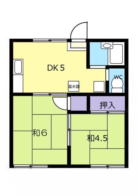 コーポ助永(2DK/2階)の間取り写真