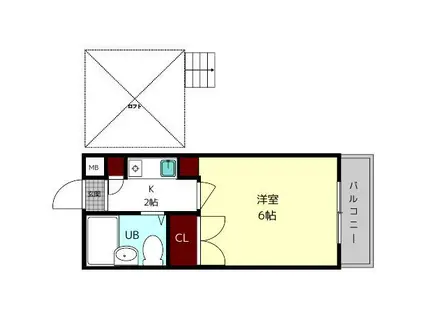 YOUハウス(1K/2階)の間取り写真