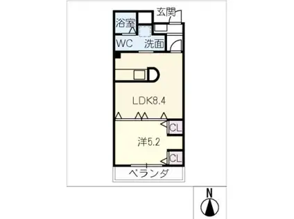 サンデーヒルズ(ワンルーム/1階)の間取り写真