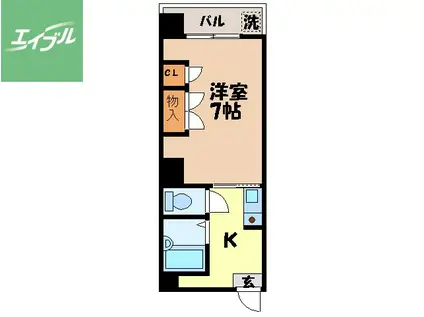 サントピア中園(1K/5階)の間取り写真