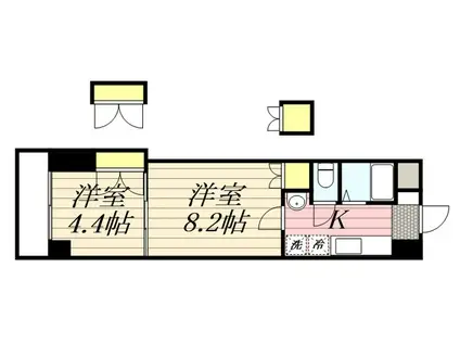 ロイヤル天神南(2K/12階)の間取り写真