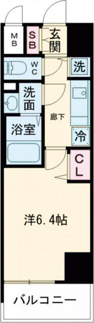 プレサンスみなと元町駅前(1K/9階)の間取り写真