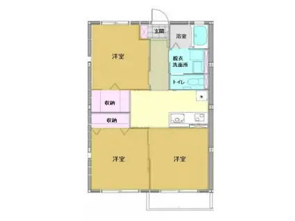 クレアール(3K/1階)の間取り写真