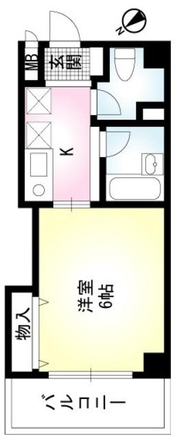 スマート津田沼ツインビルA(1K/4階)の間取り写真