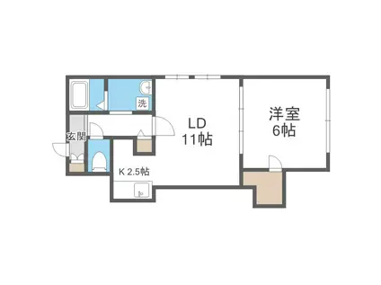 シルキー菊水(1LDK/3階)の間取り写真