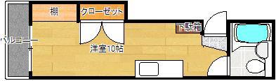 第2和秀ビル(ワンルーム/3階)の間取り写真