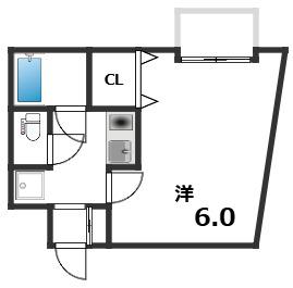 サンウィング神陽(1K/2階)の間取り写真