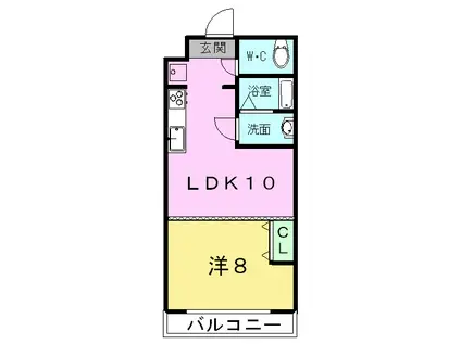 グレイスピュア(1LDK/4階)の間取り写真