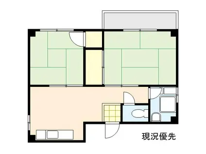 コーポ清和(2DK/3階)の間取り写真