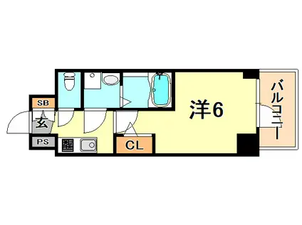 エスリード神戸グランドール(1K/15階)の間取り写真