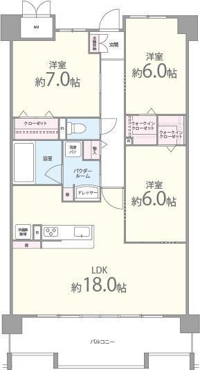 コンフォート優(3LDK/3階)の間取り写真