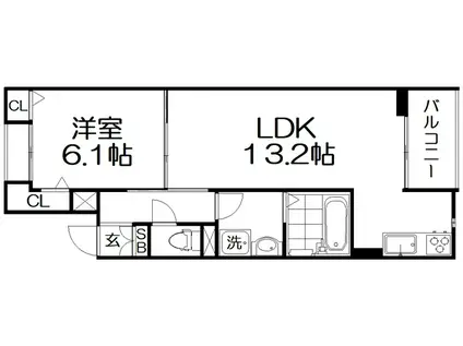 クオーレ III(1LDK/2階)の間取り写真