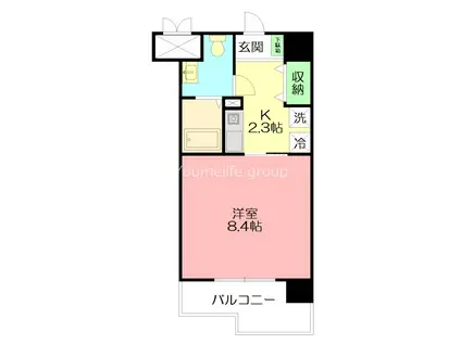 レザン ヴェルジェ(1K/2階)の間取り写真