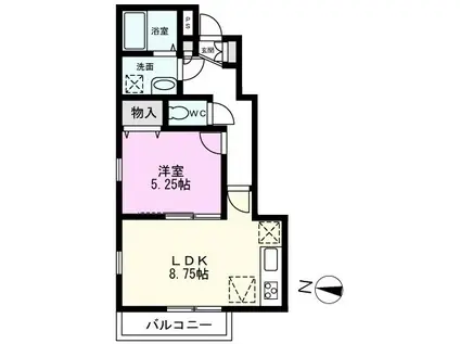 コンシアンス北越谷(1LDK/1階)の間取り写真