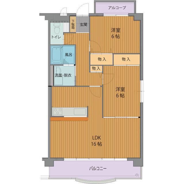 ブラウニィヒル(2LDK/1階)の間取り写真