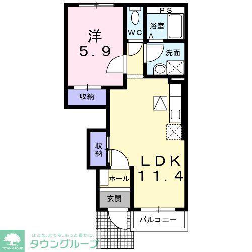アイビー・ハイツ(1LDK/1階)の間取り写真