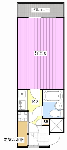 マンションステップ(1K/4階)の間取り写真