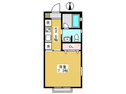 プリマハイツ(1K/1階)の間取り写真