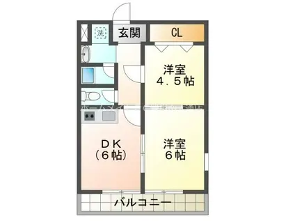 フリベール高見(2DK/1階)の間取り写真