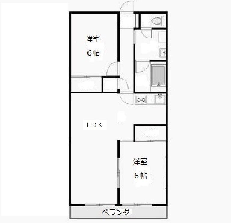 サンハイム和田(2LDK/2階)の間取り写真