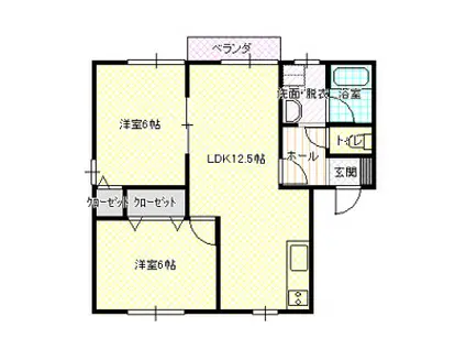 パールライト南城北(2LDK/2階)の間取り写真