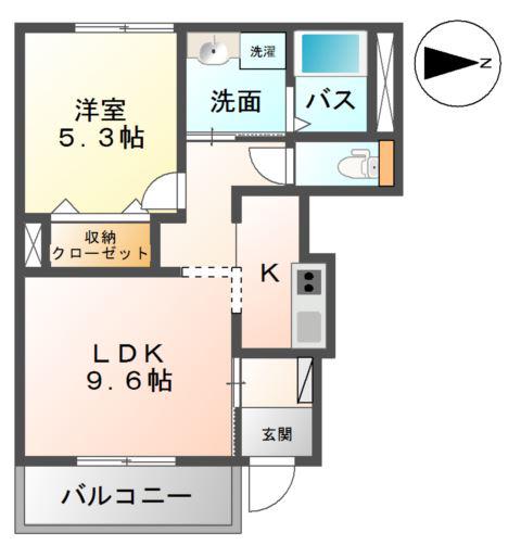 ルミナス(1LDK/1階)の間取り写真