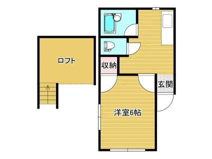 ヴィラ弁天橋(1K/1階)の間取り写真