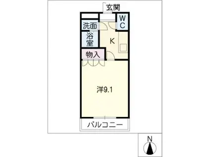 プリマヴェーラ(1K/1階)の間取り写真