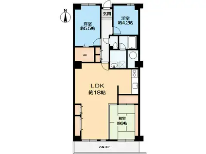 コトーハイツ伏見稲荷C棟(3LDK/5階)の間取り写真