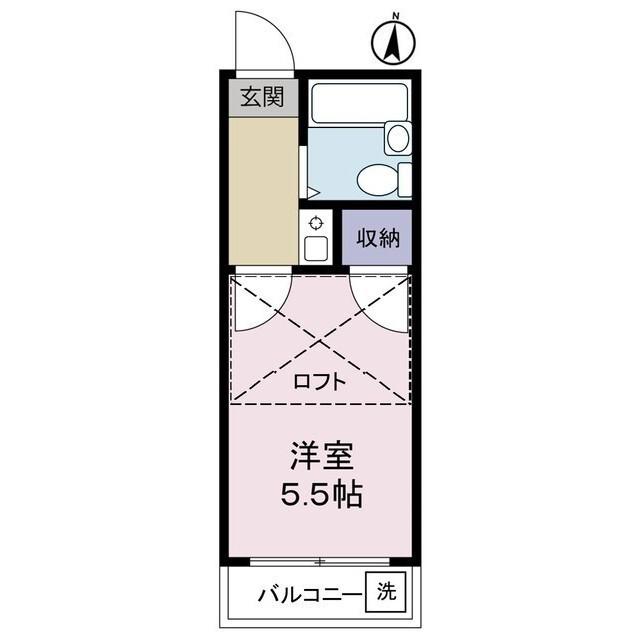 ヴィラ南元宿(1K/1階)の間取り写真