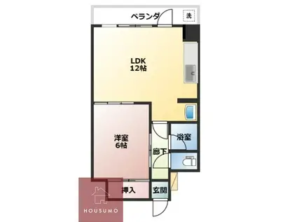 チサンマンション第2新大阪(ワンルーム/4階)の間取り写真