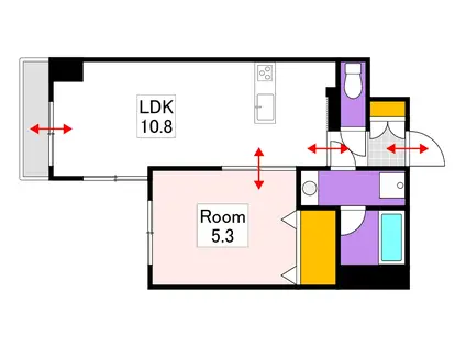 エスコパークヒルズ問屋町(1LDK/5階)の間取り写真