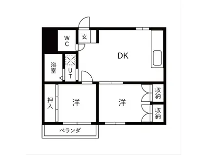 茜ハイツ(2DK/4階)の間取り写真
