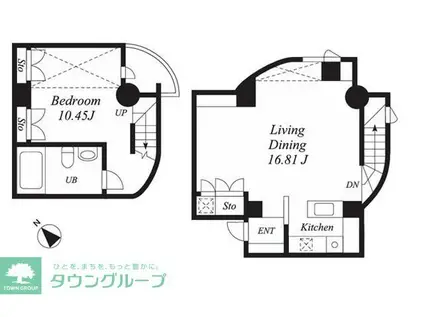 グリーンテラス元代々木(1LDK/B1階)の間取り写真