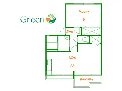 イーストヴィレッジB(1LDK/2階)の間取り写真