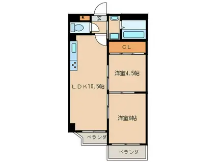 シティハイツ石原(2LDK/5階)の間取り写真