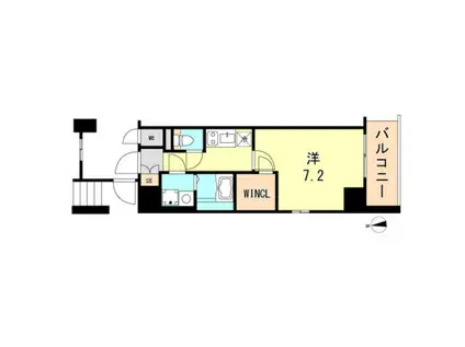 エスプレイス神戸プラージュ(1K/2階)の間取り写真