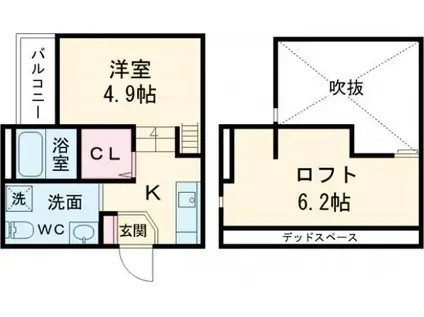 パロアルトII(ワンルーム/1階)の間取り写真