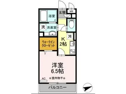 PRENDRE プランドール(1K/2階)の間取り写真