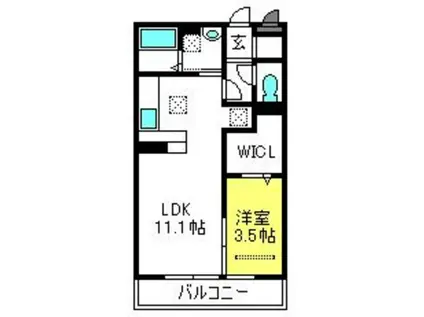 ヴィアレットVII(1LDK/1階)の間取り写真