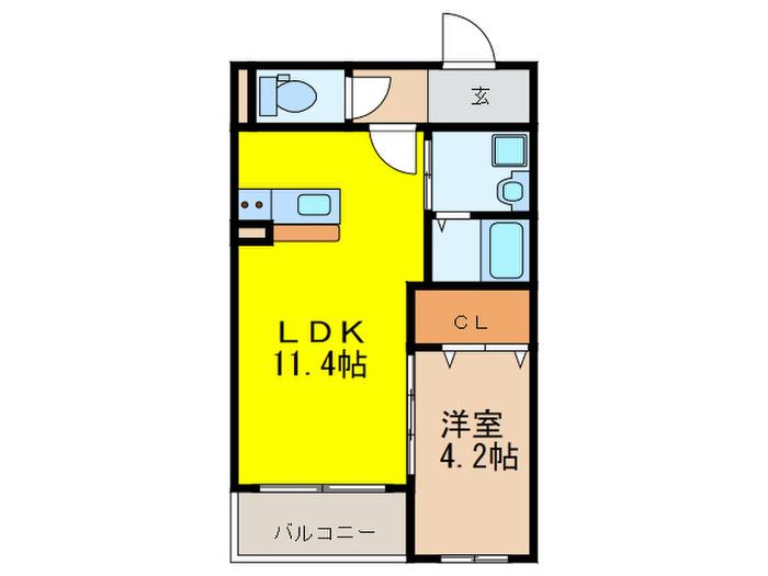 LIFEFIELD仲畑(1LDK/2階)の間取り写真