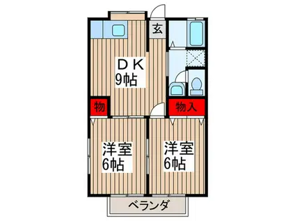 メゾンデシマ(2DK/1階)の間取り写真