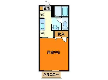 ルミエール・R(1K/2階)の間取り写真