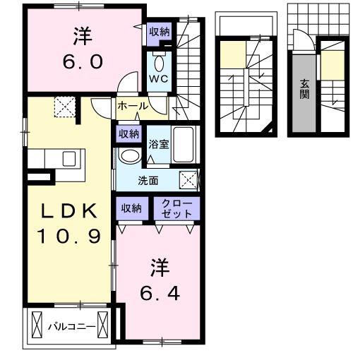 グラースガーデン(2LDK/3階)の間取り写真