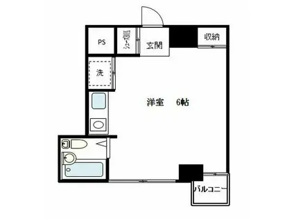 スカイコート後楽園第2(ワンルーム/7階)の間取り写真