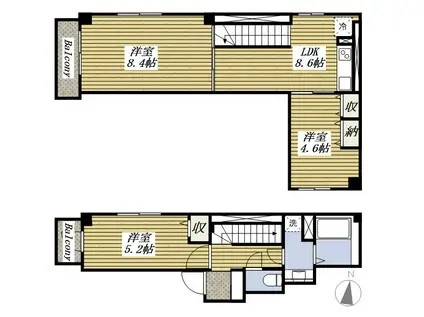 ウィロー板橋本町(3LDK/3階)の間取り写真