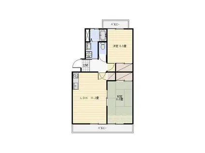 TAKI(2LDK/2階)の間取り写真