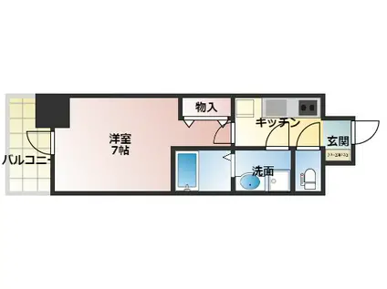 S-RESIDENCE難波大国町DEUX(1K/11階)の間取り写真